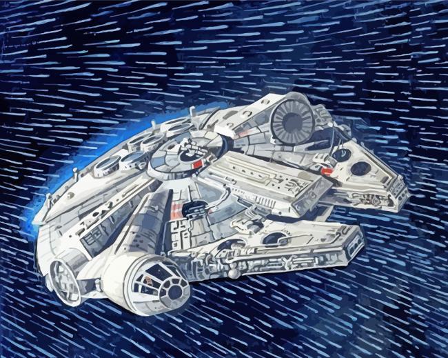 Millennium Falcon Light Speed -Paint By Numbers 